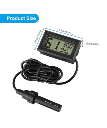 RUIZHI 2 Pack Mini Digital Hygrometer Thermometer Temperature Humidity Thermometers with Gauge Meter Probe for Reptile Aquarium Greenhouse Office - Buy Online on GoSupps.com