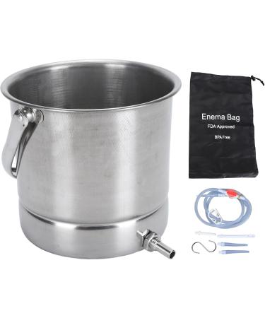 1.6L Stainless Steel Enema Bucket Kit - Rust Resistant Easy Installation Ideal for Colon Cleansing & Multiple Enema Types - Buy Internationally - Buy Online on GoSupps.com