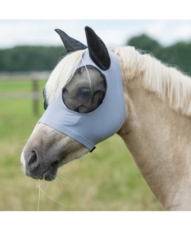 Busse fly mask Twin Fit Flexi in black warmblood grey