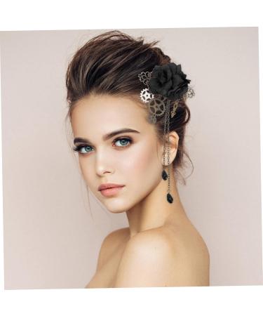 minkissy Punk Mechanical Hairpin Black Ab Rhinestones Vintage Hair Clips for Accessories Tassel Gothic Tassels Hairpins Anime Accessories Cosplay Hair Accessories Alloy Black - Buy Online on GoSupps.com