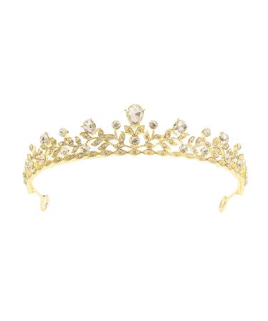 SH Crown for Women Gold  Rhinestone Wedding Tiara Pageants Headband Princess Birthday Crowns and Tiaras Bridal Party Prom Hair Accessories Golden