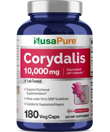 NusaPure Corydalis 10 000 mg 180 Veg caps (Extract 20:1 Vegan Non-GMO & Gluten-Free)