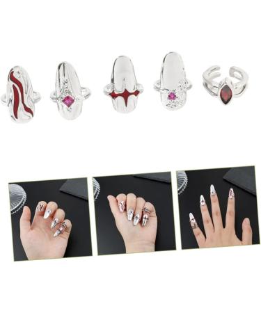Beaupretty 3 Sets Nail Ring Rings Ring for Jewels for Nails Ring Jewelry Finger Tip Ring Finger Rings Jewelry for Rings for Girl Rings Ring for Women White Zinc Alloy - Buy Online on GoSupps.com