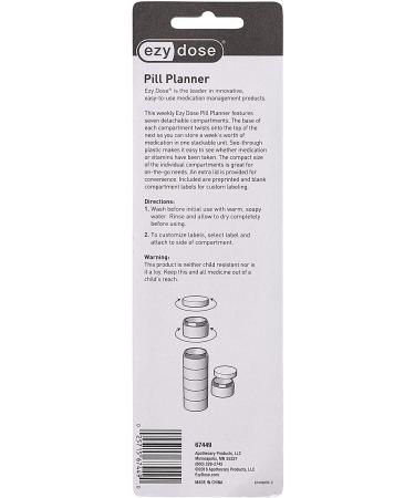 EZY DOSE Weekly Pill Case | 7-Day Medicine Planner & Vitamin Organizer | BPA Free Medium Detachable Compartments in Rainbow Colors - International Shipping Available - Buy Online on GoSupps.com