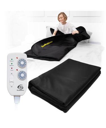 Infrared sauna corner with 9 heating modes 2 zone infrared sauna blank Fern infrared home sauna corner with remote control portable sauna for home detox beauty mobile sauna heating blanket 180x220cm (black)