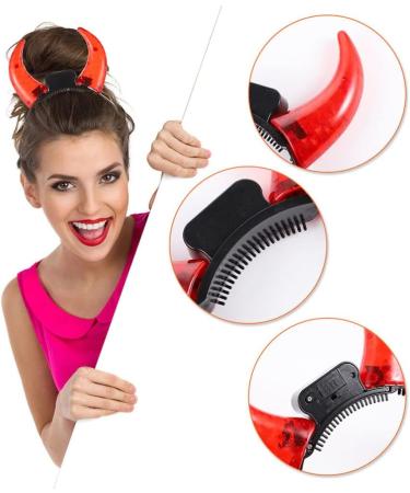 LIFKOME Devil Horns Headband Led Devil Ears Headband Glow in the Dark Halloween Devil Costume Accessory for Themed Party Cosplay Hairband Red - Buy Online on GoSupps.com