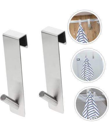 Gadpiparty 4 Pcs Bathroom Door Hook Shower Door Towel Rack Bath Towel Hook Bathroom Hanger Coat Hook Metal 17.8X4CMx2pcs Silverx2pcs - Buy Online on GoSupps.com