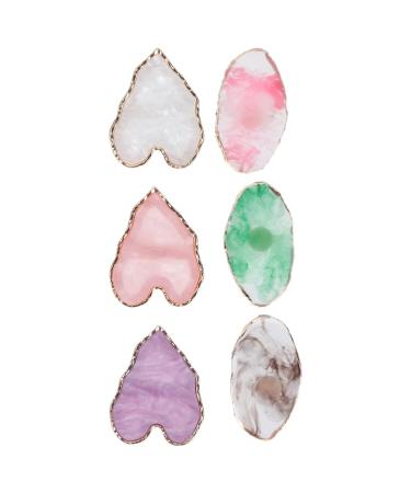 Sewroro Palette de Nail Art en R sine Dor e 6 Pi ces Plateau de M lange de Couleurs pour Manucure Imitation Agate Texture Lisse Facile Nettoyer Outil Professionnel pour