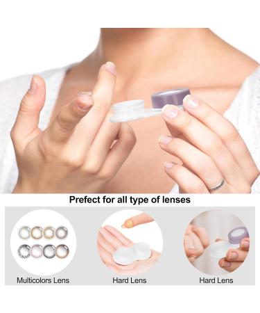 GoodSing 3PCS Contact Lens Case Set - Portable Inserter Remover & Tweezer with Mirror for Travel & Home - Brown Blue & Violet - Buy Online on GoSupps.com