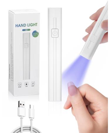Handheld UV Light for Nails Mini Nail Light for Gel Nails LED Nail Lamp Portable Mini Nail Dryer for Curing Gel Polish Nail Glue USB Nail Art for DIY at Home Nail Salon Off-white