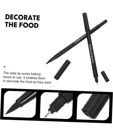 IMIKEYA 2pcs Baking Pen Marker Pen Black Edible Markers for Cookie Decorating Food Grade Markers Macaron Marker Food Grade Pen Cake Pop Marker Pens Signing Pen Bicuspid Plastic - Buy Online on GoSupps.com