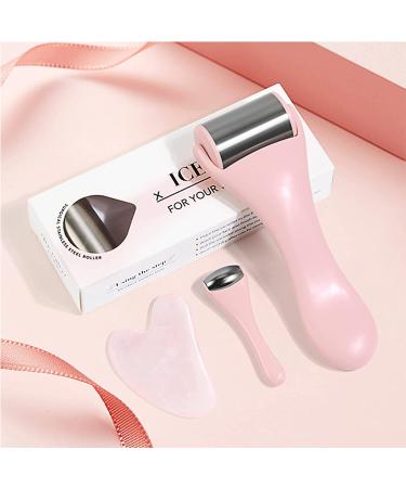 Stainless Steel Ice Roller & Scraping Massage Tool Set for Face & Body | Reduce Puffiness, Relax Muscles, Smooth Wrinkles - 3 Pcs - Buy Online on GoSupps.com