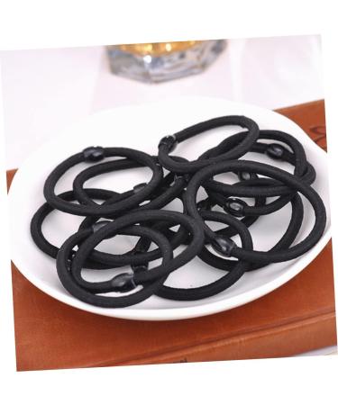 Beaupretty Rubber no metal ponytail holders stretch rubber bands for hair black elastic hair ties hair ties for curly hair metal hair band hair bungee black rubber bands bead no - Buy Online on GoSupps.com