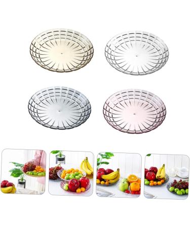 PRETYZOOM Home Fruit Tray 4pcs Snack Dried Multifunction Plates Fruits Small Household Candy Fruit Style European Trays Home 21X21CM Yellow - Buy Online on GoSupps.com