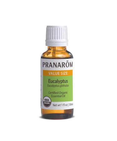 Pranarom USDA Certified Organic Eucalyptus Globulus Essential Oil (30ml) 100% Pure Undiluted Therapeutic Grade from Portugal for Aromatherapy Diffuser Topical Care Relaxation Eucalyptus 1 Fl Oz (Pack of 1)