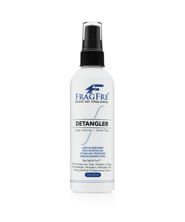 FRAGFRE Hair Detangler Spray 8 oz - Leave in Conditioner for Sensitive Skin and Scalp - Styling Heat Protectant Spray - Fragrance Free Paraben Free Hypoallergenic - Gluten Free Vegan Cruelty Free 8 Fl Oz (Pack of 1)