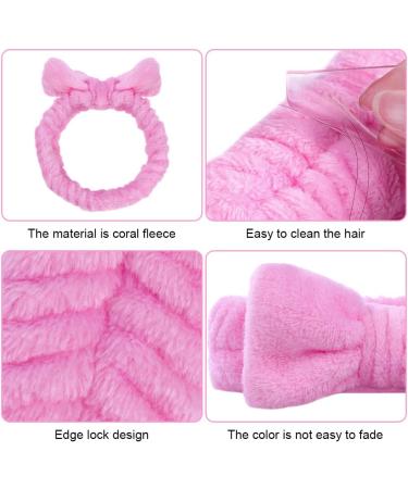 AOMIG Spa Headband for Women - Fluffy Bowknot Hair Band for Makeup, Shower, Sports (Pink) - 1 Pc - Buy Online on GoSupps.com