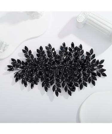 Kercisbeauty Big Statement Full Black Rhinestones Beads Hair Comb for Women Girls Wedding Bridal Black Hair Piece Sparkle Black Jewelry for Special Occasion - Buy Online on GoSupps.com