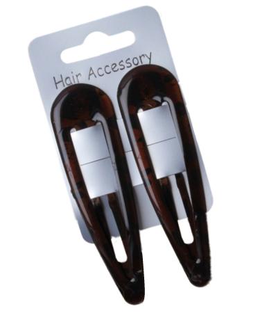 Pair of Large Tort Hair Clips Snap Bendies Sleepies 9cm (3.5) by Pritties Accessories