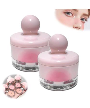 Creamy Blush Putty with Powder Puff 3 In 1 Blush Mud Soft Creamy Blush Putty Matte Powder Blush for Cheeks Multi-purpose Blush Putty with Powder Puff (3# One size) 3# 1 g (Pack of 2)