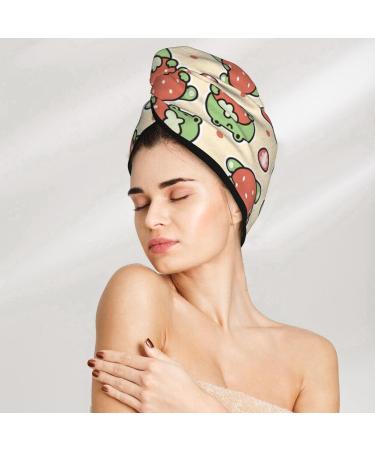 Frog Hold Strawberry Microfiber Hair Towel | Soft Super Absorbent Quick Dry Wrap for Long Curly & Thick Hair - Buy Online on GoSupps.com
