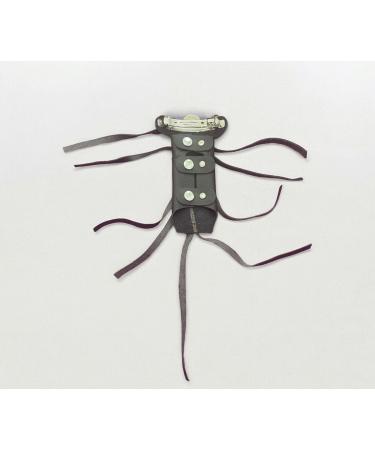 Urban Kevlar Long Genuine Black Leather Hair Tube With Hair Clip And Studded Hair Wrap - Buy Online on GoSupps.com