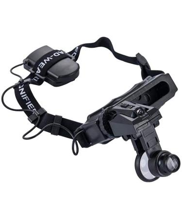 Magnifying Glass Head Mounting 3.5-Fold Magnifying Glass Abs Material Frame with Led Light Hd Optical Glass Lens for Reading Crafts Repair Magnifier Lofty Ambition
