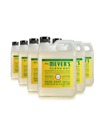Mrs. Meyer's Hand Soap Refill Made with Essential Oils Biodegradable Formula Honeysuckle 33 fl. oz - Pack of 6 Honeysuckle Refill