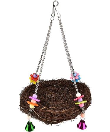 Buy Parrot Hammock Swing Toys - Rattan Hanging Nest for Conures & Macaws | Perfect Bird Play Swing with Bells - Buy Online on GoSupps.com