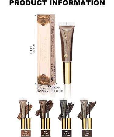 LXZJJM Waterproof Eyebrow Tint Long Lasting Brow Stain Smudge Proof Eyebrow Stain All Day Hold Shape Brows (01 LIGHT BROWN 0.40 FL.OZ/12ml) 12 ml (Pack of 1) 01 LIGHT BROWN - Buy Online on GoSupps.com