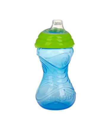 Nuby 3 Piece No-Spill Easy Grip Cup with Soft Flex Spout Clik It Lock Feature Boy 10 Ounce (Pack of 3) - Buy Online on GoSupps.com