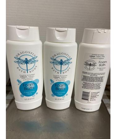 Dragonfly Bath Body Foam Bath Fragrance Free (3 EA 16 oz)
