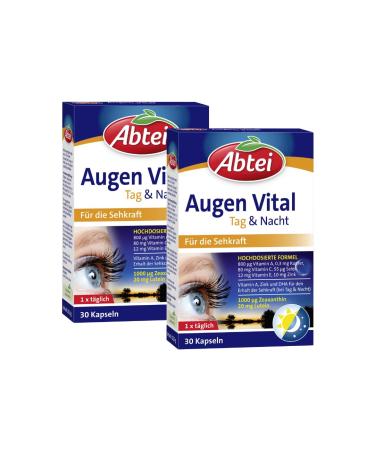 Abbey eyes vital day and night - with vitamin A lutein dha and zeaxanthin - for the preservation of visual power - laboratory testing and high dose - 30 capsules (pack with 2) 30 pieces (2 pack)
