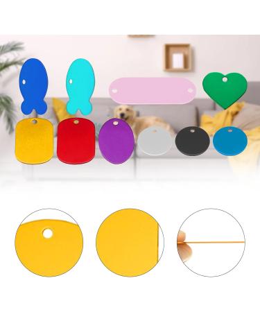 72-Pack Pet Metal Name Shields Round Square & Heart Pendants for Dogs & Cats | Custom Name Tags - Buy Online on GoSupps.com