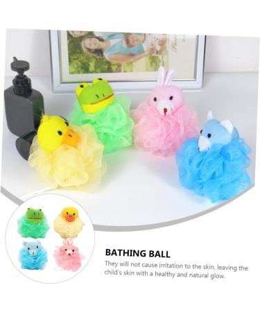 Beavorty 4Pcs Animal Shaped Bath Flower Shower Sponge Loofah - Cute Scrub Balls for Kids & Adults - Soft Bath Pouf Scrubber for Gentle Cleansing - Buy Online on GoSupps.com