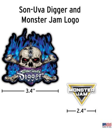 Monster Jam Son-Uva Digger Decal Pack - Set of 9 Monster Truck Vinyl Stickers - Buy Online on GoSupps.com