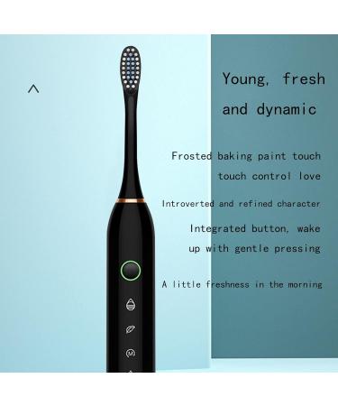 Smart Rechargeable Electric Toothbrush | 6-Speed Timer, IPX7 Waterproof | 8-Replaceable Brush Heads | Black - Buy Online on GoSupps.com