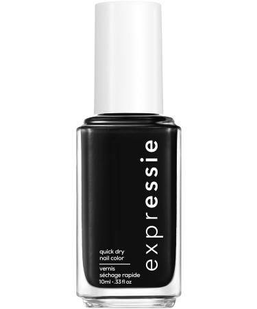 essie expressie Quick-Dry Vegan Nail Polish, Now Or Never, Black, 0.33 Ounce 0.33 Fl Oz (Pack of 1) 380 now or never (black)