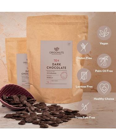 ORIGONUTS Pepites de Chocolat Noir Fondre - Facile Doser et Dissoudre - Base pour G teau Creme Dessertes Glace Patisserie - Chocolat de Dubai - Nicaragua 70% 500g 70% de cacao 500 g - Buy Online on GoSupps.com