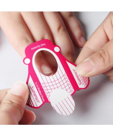 500 Self-Adhesive Nail Stencils for Gel Nails - Pink Modeling Templates for Women & Manicurists | International Shipping - Buy Online on GoSupps.com