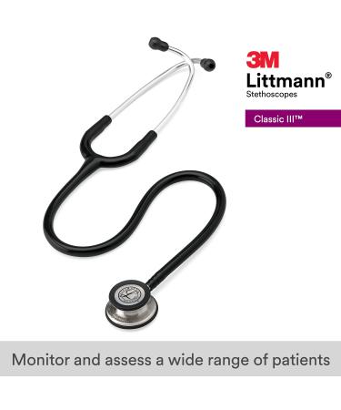 3M Littmann Classic III Stethoscope Black Tube 27 - 5620 | Monitoring Stethoscope - Buy Online on GoSupps.com