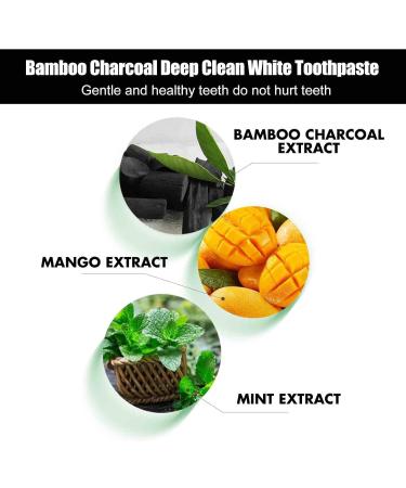 BAMBOO Charcoal Deep Toothpaste - Activated Carbon Whitening Fresh Breath Deep Stain Removal (5 PCs) - Buy Online on GoSupps.com