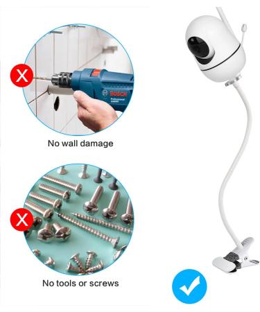 Flexible Babyphone Holder for Hellobaby & Anmeate Monitors | Adjustable Baby Monitor Mount for HB66 HB248 SM935e - Secure & Convenient Baby Camera Stand - Buy Online on GoSupps.com