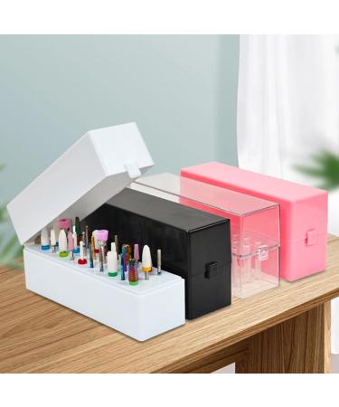 Large Capacity 30 Hole Nail Drill Bits Holder with Dedicated Design Enhanced Safety for Manicure Accessories Compact and Portable Nail Bits Container with Excellent Quality White