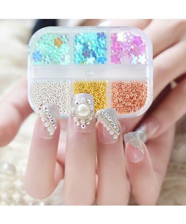 DIY Manicure Jewelry Acrylic Decor Crystal Caviar Beads Five Petal Flower Resin Candy Color Nail Rhinestones(D) - Buy Online on GoSupps.com