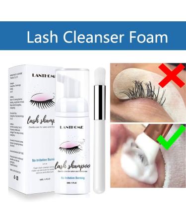 ARTIFUN Eyelash Foam Cleaner 50ml - Professional Mild Eyelash Shampoo for Extensions with Brush - No Irritation Mascara Remover - Buy Online on GoSupps.com