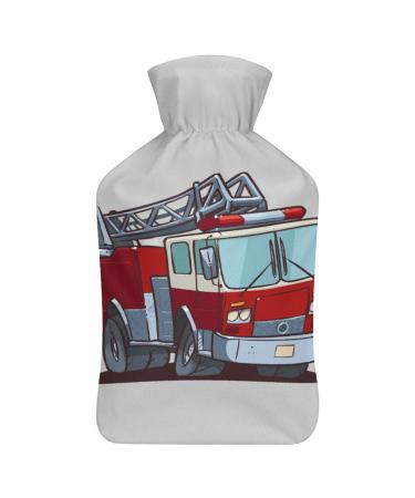 Fire engine hot water bottle with cover plush bed bottle hand warmer for adults and children 26.5X15.3cm