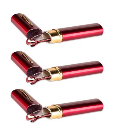Koosufa reading glasses men women Wortchable glasses cover metal classic hinge narrow light style strengths reading glasses with case pocket clip glasses case 3 pieces red 2.5 x