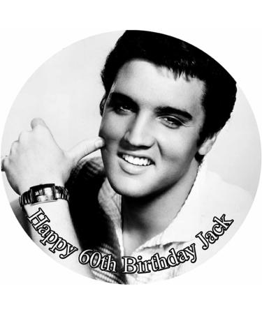 Personalised Elvis Cake Topper - Edible Icing or Wafer paper - 7.5" Round - Buy Online on GoSupps.com