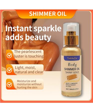Golden Brown Shimmer Body Oil - Long Lasting Body Highlighter & Glow Makeup for Women | 3.4 Fl Oz - Buy Online on GoSupps.com